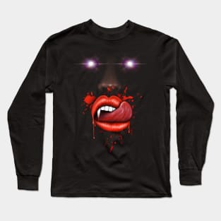 Vampire lips and teeth Halloween Long Sleeve T-Shirt